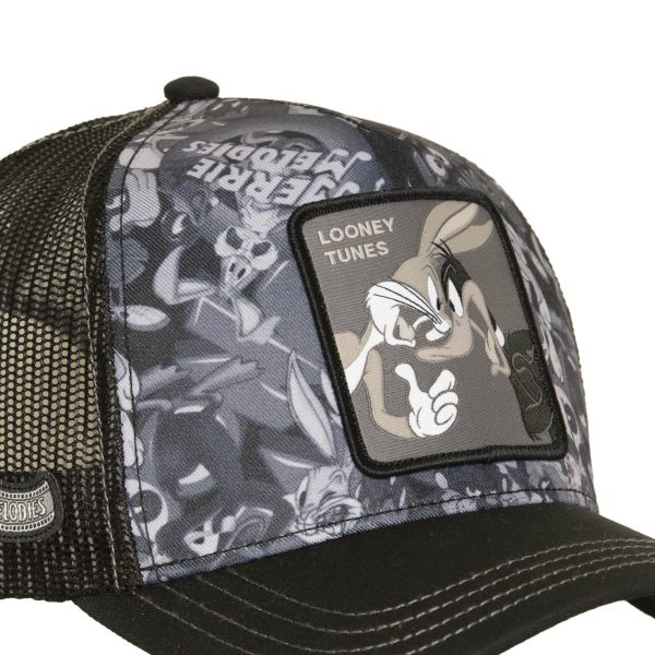 Casquette-trucker-avec-filet-et-patch-Looney-Tunes-Duo CLOSE UP CAPSLAB LOONEY TOONES DUO