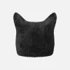 KANGOL FAUX FUR POINTED BEANIE BLACK