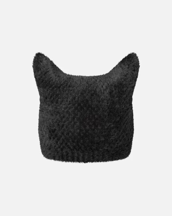 KANGOL FAUX FUR POINTED BEANIE BLACK