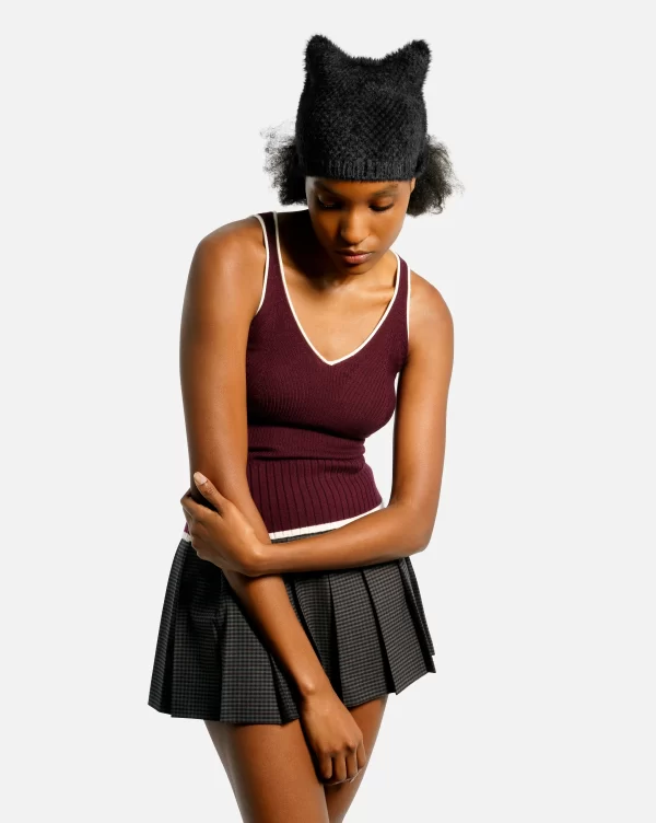 KANGOL FAUX FUR POINTED BEANIE BLACK