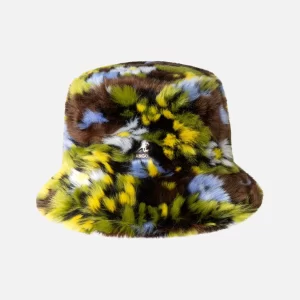 KANGOL FAUX FUR BUCKET CAMO FLOWER