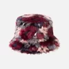 K4370_PURPLEMULTI KANGOL FAUX FUR BUCKET PURPLE MULTI CAMO FLOWER