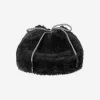 KANGOL FAUX SHEARLING UTILITY FLAP CAP BLACK