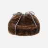 KANGOL FAUX SHEARLING UTILITY FLAP CAP BROWN