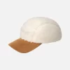 K5466_NATURAL KANGOL SCRIPT FAUX SHEPRA 5-PANEL WHITE